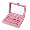 Minimalist Velvet Jewelry Boxes Dustproof Makeup Organizer with Handle And Lid Jewelry Storage Box Display Earring Jewelry Boxes