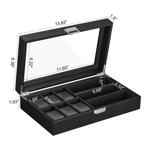 Carbon Fiber Glasses Watch Box Carbon Fiber Watch Box Wood Leather Jewelry Storage Box
