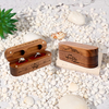 Engagement Proposal Wedding Ceremony Wood Double Ring Holder Bearer Box Wooden Wedding Ring Gift Box