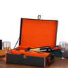 Custom Double Leatherette Wine Box PU Leather 750ML Wine Bottle Packaging Box With Vintage 4 Piece Wine Tools Kit