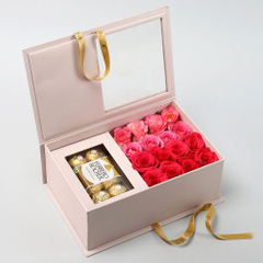 Custom Logo Paper Foldable Flower Gift Box Cardboard Magnetic Closure Folding Rose Flower Perfume Cosmetic Packaging Gift Box