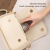 Wholesale Packaging Box Double Ring Box Jewelry Wooden Round Walnut Craft Wood Small Wedding Jewelry Storage Gift Display Case