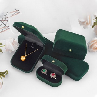 High Quality Custom Made Color Velvet Jewellery Ring Earring Bracelet Necklace Box Ring Gift Boxes Packaging Velvet Storage Box