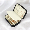 Customized Pu Leather Rectangle Travel Necklace Packaging Boxes Display Ring Pendant Earring Jewelry Organizers Storage Case Box