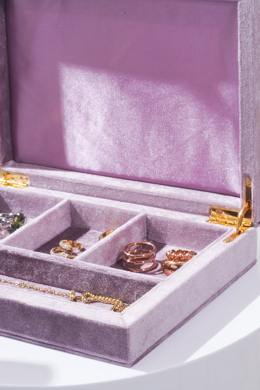 Custom Purple Velvet Bracelet Earring Box Lined Soft Lavender Necklace Ring Set Box Premium Jewelry Packaging Box with Logo