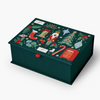 Custom Luxury Magnetic Embroidered Logo Velvet Empty Dominoes Game Storage Box