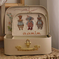 Suitcase Shaped Embroidery Baby Keepsake Box