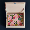 Flip Top Floral Embroidery Box Antique Books Jewelry Mementos Box Wedding Invitation Embroidered Fabric Floral Box