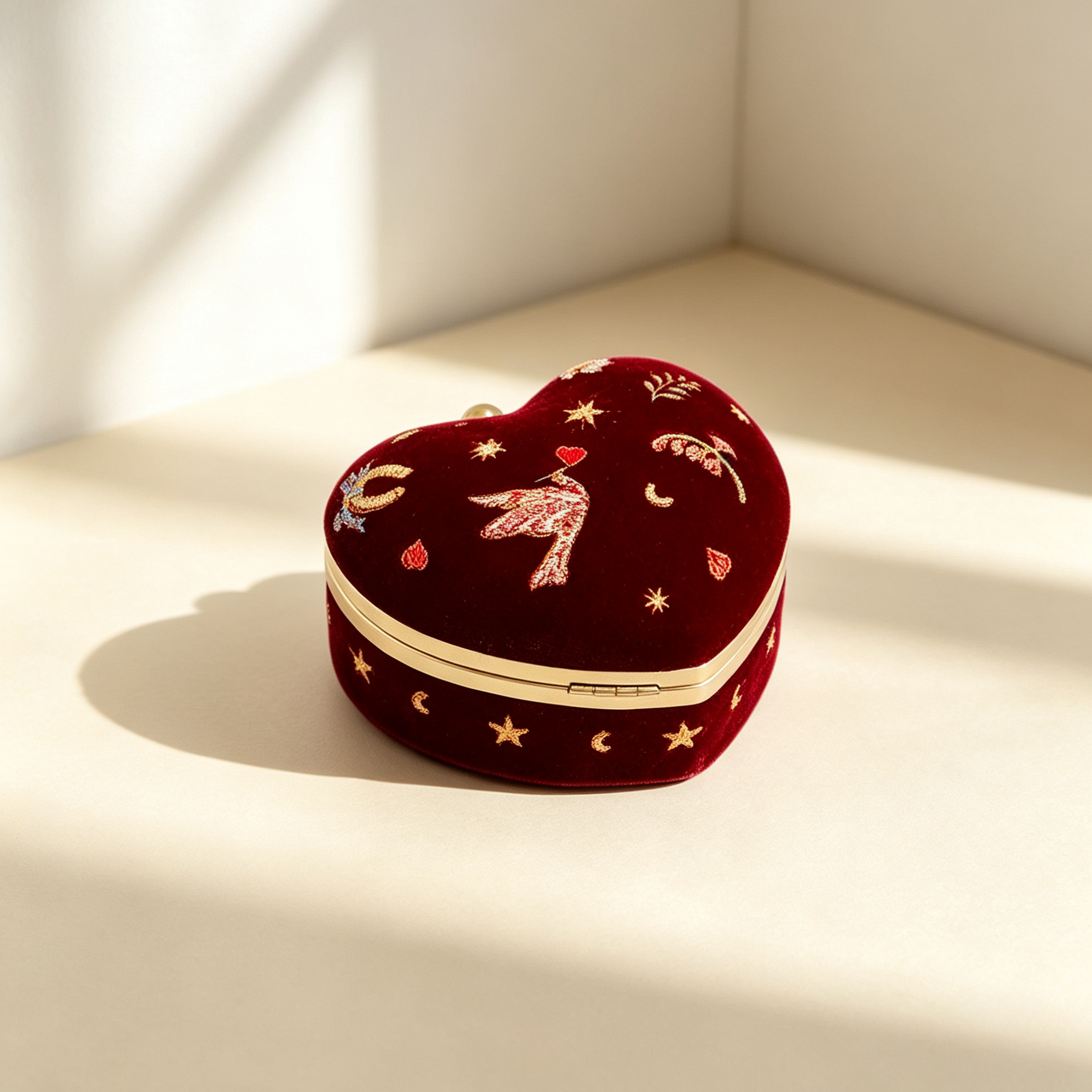 maroon jewelry box