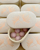 Rose Gold Embossed Food Packaging Candy Box Wooden Oval Cotton Base Luxury Birthday Ramadan Bonbons Dessert Chocolate Box
