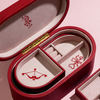 Double Layer Leather Jewelry Organizer Box