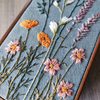 Embroidered Wood Jewelry Box Floral Pattern