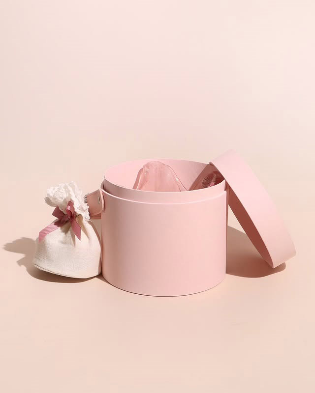 Elegant Round Paper Gift Box with Handle
