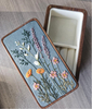Premium Embroidered Jewelry Box Floral Pattern Linen Fabric Jewelry Box Organizer Packaging Wooden Box for Ring Jewelry
