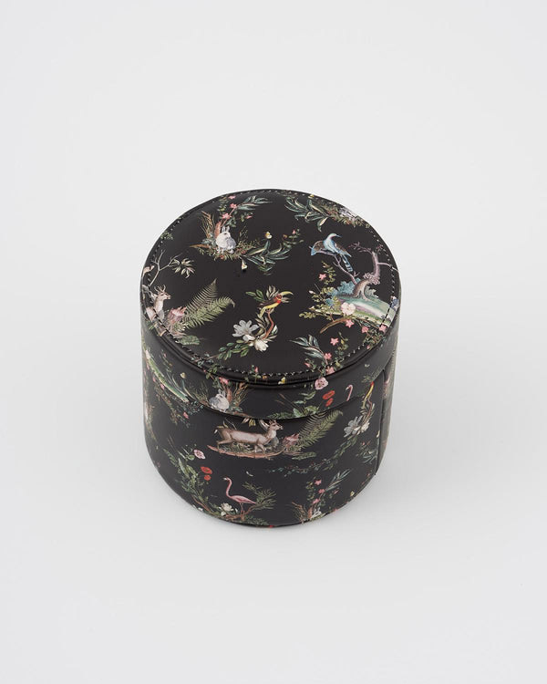 Round Lidded Jewelry Box Watercolor Printing Box Cylinder Luxury Bracelet Packaging Storage Portable Watch Jewelry Display Box