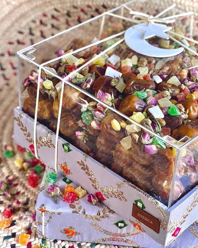 Acrylic Fabric Candy Box Hand Embroidery Plastic Ramadan Chocolate Packaging Kids Baby Party Dessert Birthday Cake Gift Box