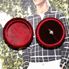 Custom Handmade Luxury Velvet Round Weeding Ring Boxes For Jewelry Suede Ring Box Wholesale