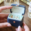 Luxury Design Custom Velvet Travel Jewelry Engagement Leather Ring Box Personalised Mini Travel Ring Box with Logo