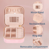 Small Portable Travel Velvet Jewelry Organizer Gifts Case Packaging Box with Mirror for Rings Earrings Necklaces Bracelets