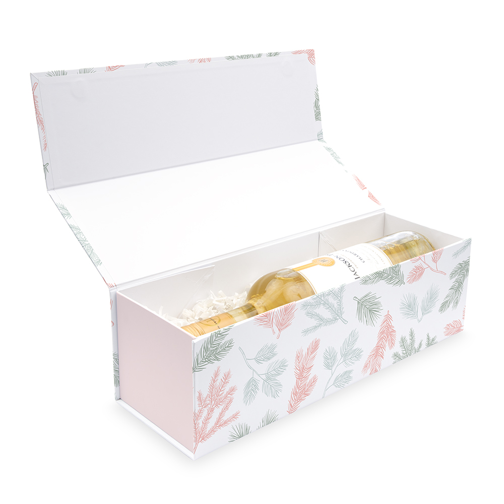 Customized Printed Logo Paper Magnetic Folding Wine Glass Gift Packaging Box with Foam Insert 