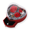 Popular Transparent Acrylic Lid Heart Christmas Eternal Rose Flower Ring Necklace Wedding Jewelry Packaging Box
