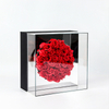 High Grade Creative Square Transparent Acrylic Mirror Valentine's Day Rose Flower Bouquet Packaging Box