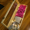 Luxury Rectangular Wooden Long Stem Rose Flower Babysbreath Bouquet Gift Packaging Box with Clear Glass Window