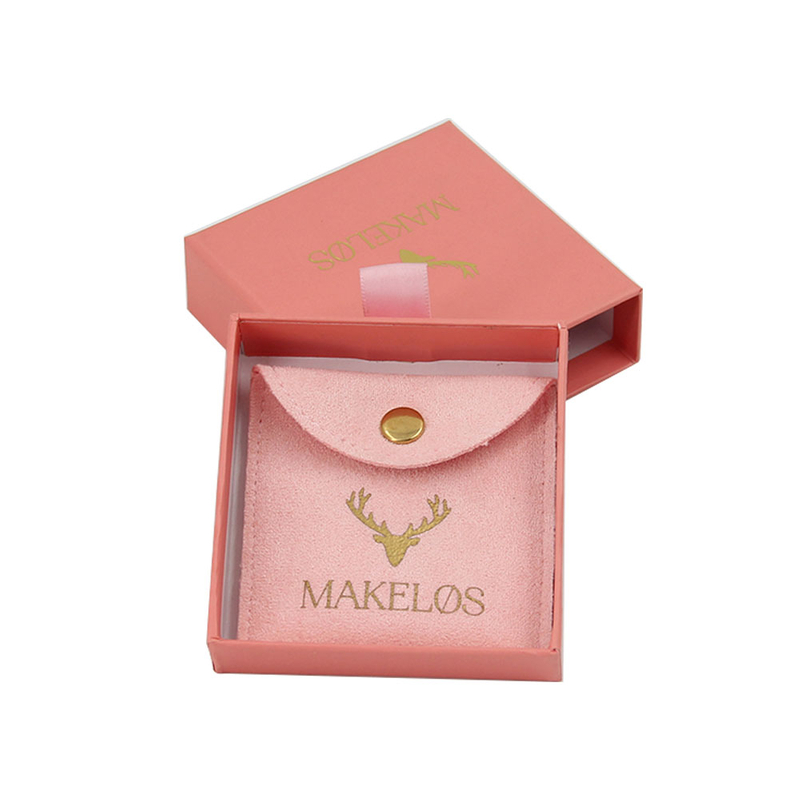 Popular Custom Logo Small Paper Cardboard Drawer Style Ring Earring Necklace Bracelet Jewelly Gift Packaging Box with Pouch