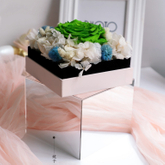 New Transparent Acrylic Square Mirror Flower Bouquet Gift Packaging Box Valentine's Day Christmas Wholesale
