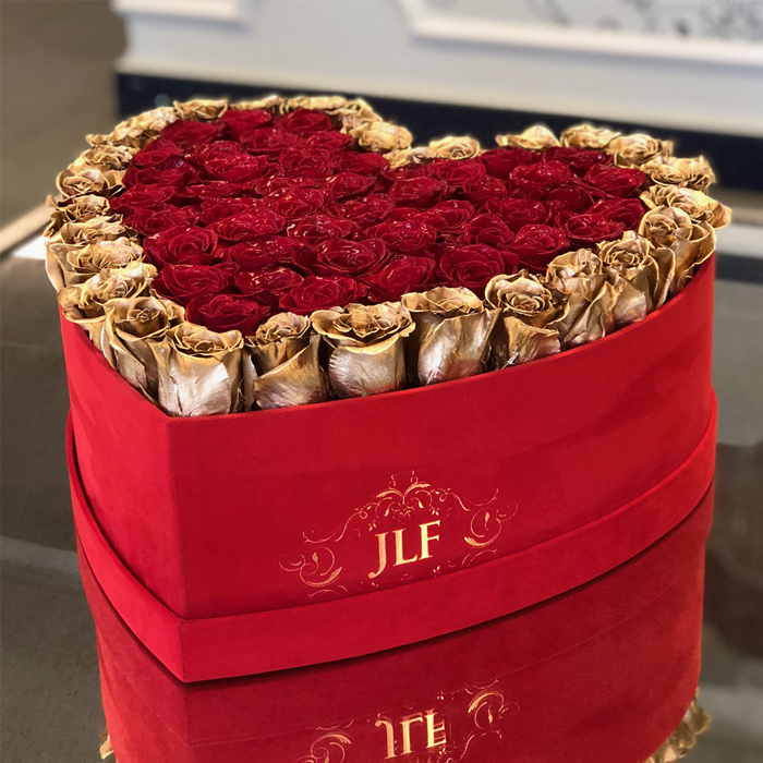 Popular Luxury Big Red Velvet Preserved Rose Flower in Gift Boxes Eternal Heart Wedding Decoration Forever Rose Flower Gift Box