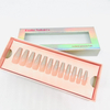 Private Label Customizable Press on Nails Coffin Pink Sparkle Box Press on Nail Packaging Box for Finger Nail Boxes Custom