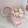 New Arrival Round 2 Layer Rotation Paper Flower Jewelry Gift Packaging Box Double 2 Tier Rotating Cardboard Box for Valentine