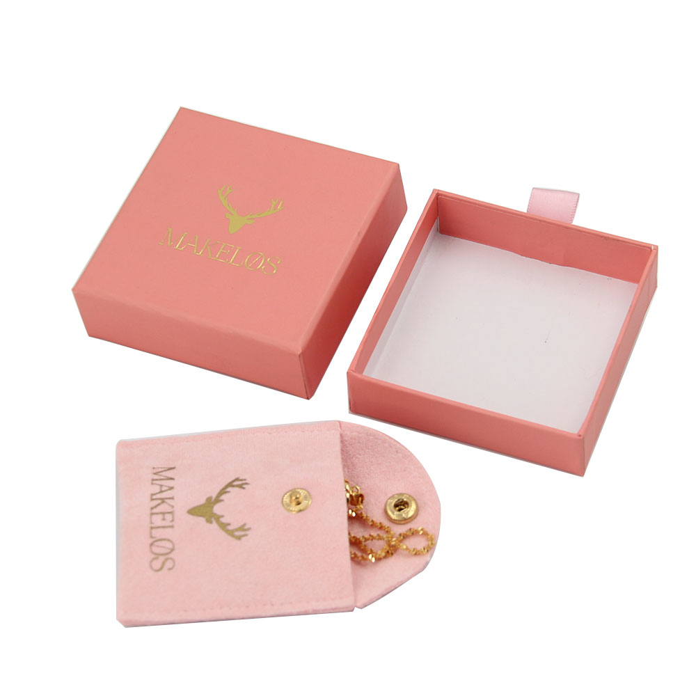 Custom Logo Paper Sliding Necklace Bracelet Rings Drawer Paper Packaging Jewelry Gift Box with Pouch And Bag for Necklace