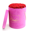 Custom Wholesale Round Cylinder Flower Packaging Box Round Velvet Flower Arrangement Boxes for Roses with Logo Customized