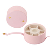 Custom Round Pu Leather Double Layer Rotating Ring Earring Necklace Jewelry Packaging Box Rotating Gift Storage Box for Women
