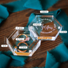 New Arrival Custom Design Logo Printed Clear Transparent Acrylic Hexagon Ring Earring Necklace Jewelry Display Storage Box Wholesale