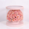 Hot Sale Custom Design Large Clear Transparent PVC Plastic Round Rose Flower Bouquet Arrangement Packaging Box with Ribbon Wholesale