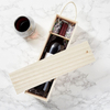 Custom Logo Unfinished Natural Brown Wooden Crafts Single Wine Bottle Gift Packaging Box With Handle Wholesale