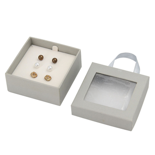 Custom Small White Paper Cardboard Button Set Packaging Box with Customized Logo And Clear PVC Window
