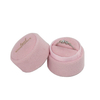 Custom Logo Pink Velvet Round Shape Wedding Ring Jewelry Packaging Gift Box with Foam Insert