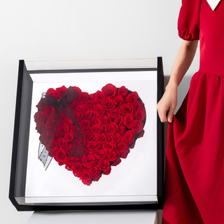 Acrylic Transparent Magic Mirror Love Gift Box Window Opening Panoramic Heart-shaped Flower Shop Flowers Gift Box