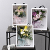 Luxury custom paper flower carrier bag clear plastic acrylic window gift packaging box with handle and logo