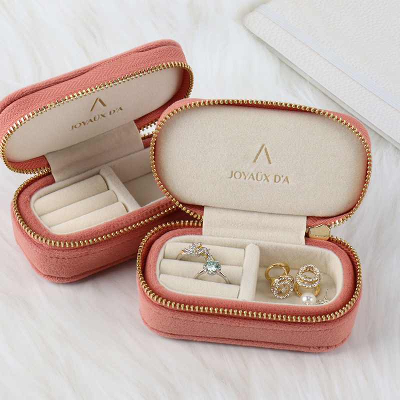 Personalized Small Shipping Boxes Jewelry with Printing Service Innovative Minimalist Metal Zipper Travel Jewelry Box