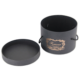 New Arrival Creative Large Recycled Round Black Kraft Paper Hat Clothes Gift Packaging Box with Handle Wholesale