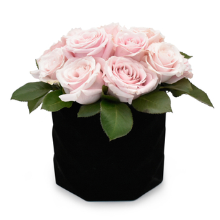 New design luxury black velvet diamond flower gift packaging box with custom logo Caja De Flores Para Rosas for Valentine's Day