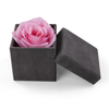 New Arrival Custom Logo Small Size Square Velvet Preserved Rose Single Flower Gift Packaging Boxes with Gilding Edge Handle