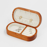 Luxury Oval Style Wood Ring Earring Necklace Jewelry Packaging Box Wholesale Luxury Customized Wood Jewelry Storage Case Box