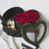 New Valentine's Day Heart Shaped Double Layer Rotating Rose Flowers Chocolate Cosmetics Jewelry Packaging Box with PVC Window