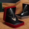 Luxury Dark Red Wedding Ring Velvet Box Jewelry Packaging Necklace Box Led Ring Packaging Jewelry Storage Box with LED Light