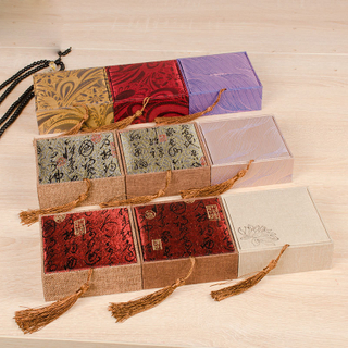 Luxury Chinese Style Velvet Jewelry Box with Tassel Custom Logo Chinoiserie Jewellery Boxes Packaging Boxes for Jewelry Packing